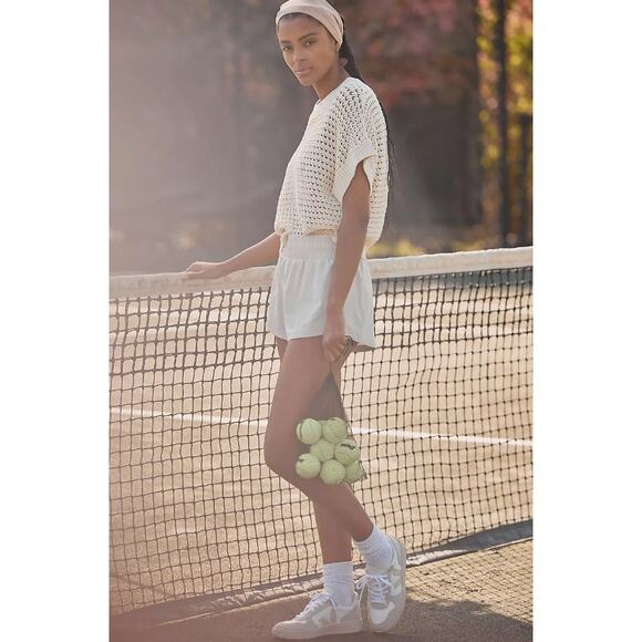 Varley Julianna Knit Short Sleeve Sweater Cream Birch Size XL NWOT - Picture 4 of 6